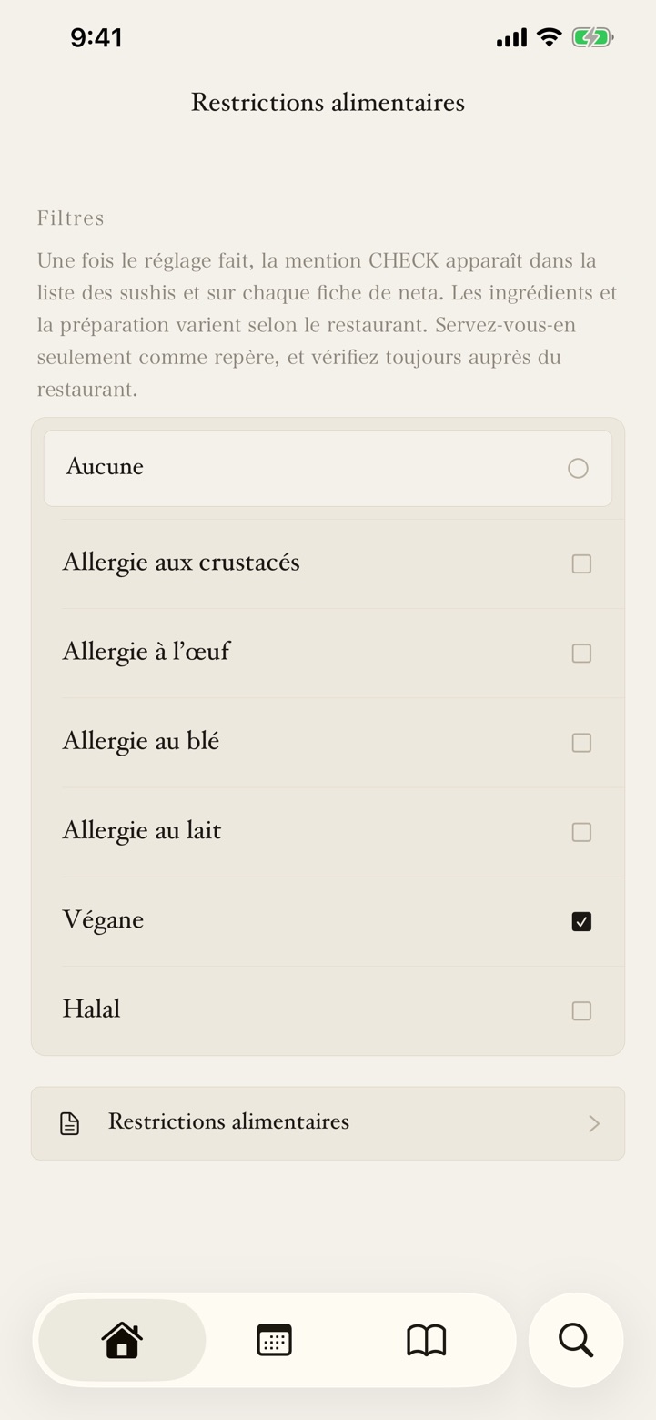 Restrictions alimentaires